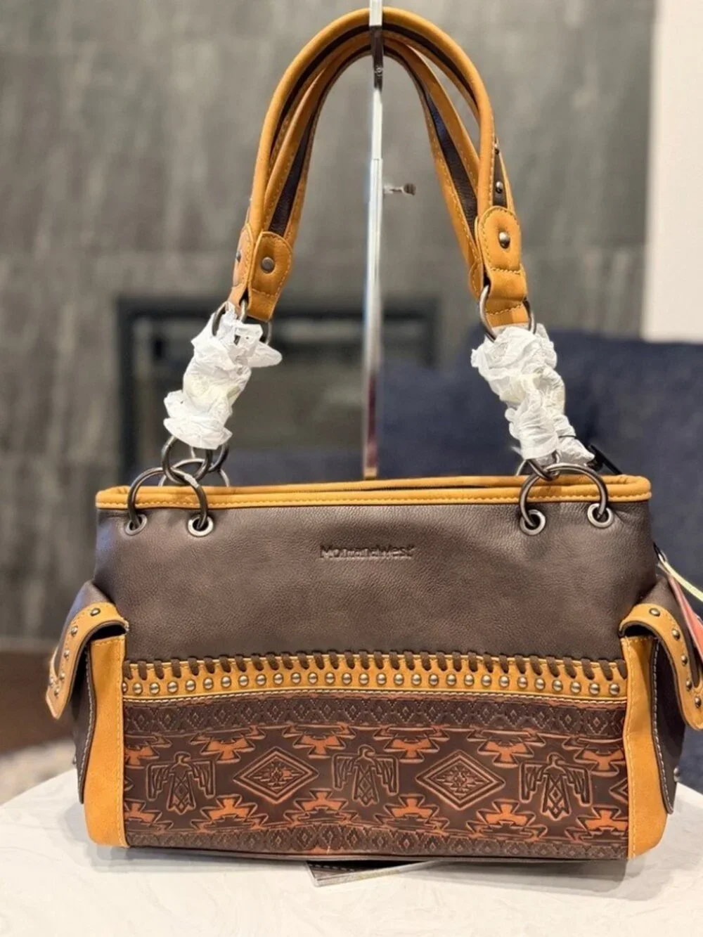Montana West Coffee Concealed Carry Satchel NWT Aztec